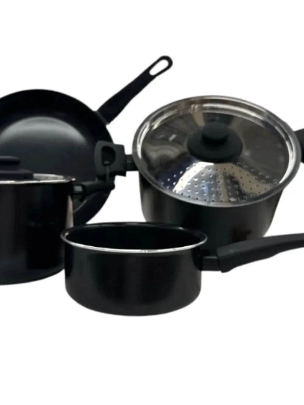 HEMLAGAD 605.808.88 6-piece cookware set, non-stick coating black